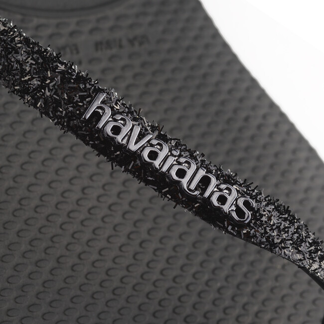 Slim Glitter II Flip Flops, Black & Dark Grey - Sandals - 4