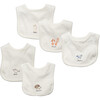 Baby Animal 5 Piece Bib Set, White - Mixed Accessories Set - 1 - thumbnail