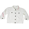 White Denim Jacket, Pink Peace Sign - Jackets - 1 - thumbnail