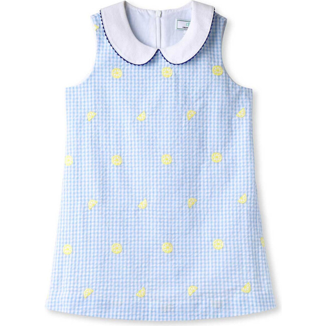Maddie Dress, Placid Blue Gingham with Lemon Wedges - Dresses - 1