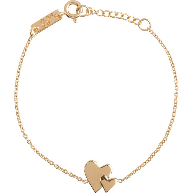 Our Hearts Beat As One Children's Bracelet, Gold Plated