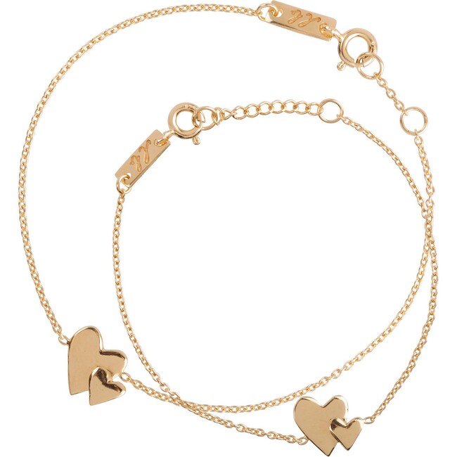 Our Hearts Beat As One Bracelet Set, Gold Plated - Bracelets - 1