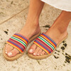 x Frances Valentine Women Cabana Slide Water Shoe, Candy Stripe - Slip Ons - 2