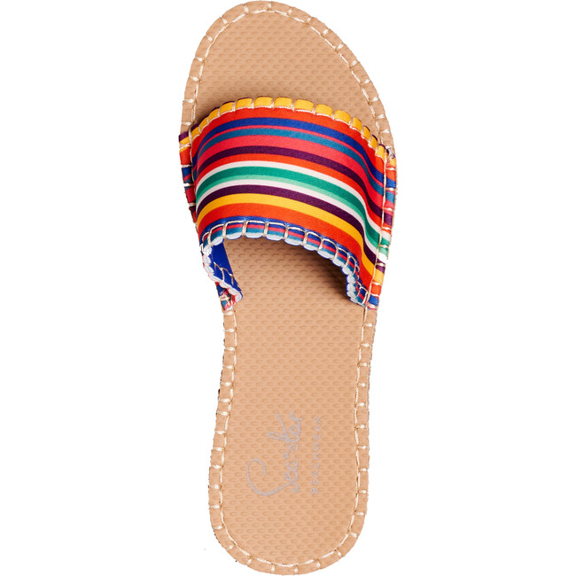 x Frances Valentine Women Cabana Slide Water Shoe, Candy Stripe - Slip Ons - 4