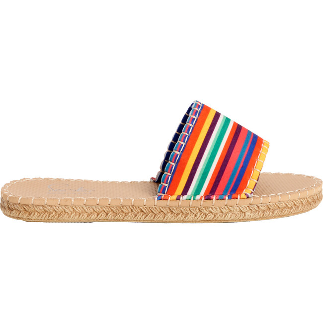 x Frances Valentine Women Cabana Slide Water Shoe, Candy Stripe - Slip Ons - 5