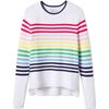 Women's Ella Relaxed Rainbow Sweater, Bright White - Sweaters - 1 - thumbnail