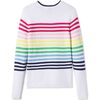 Women's Ella Relaxed Rainbow Sweater, Bright White - Sweaters - 3 - thumbnail
