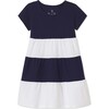 Short Sleeve Holly Tiered Colorblocked Dress Pique, Bright White - Dresses - 1 - thumbnail
