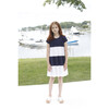 Short Sleeve Holly Tiered Colorblocked Dress Pique, Bright White - Dresses - 2