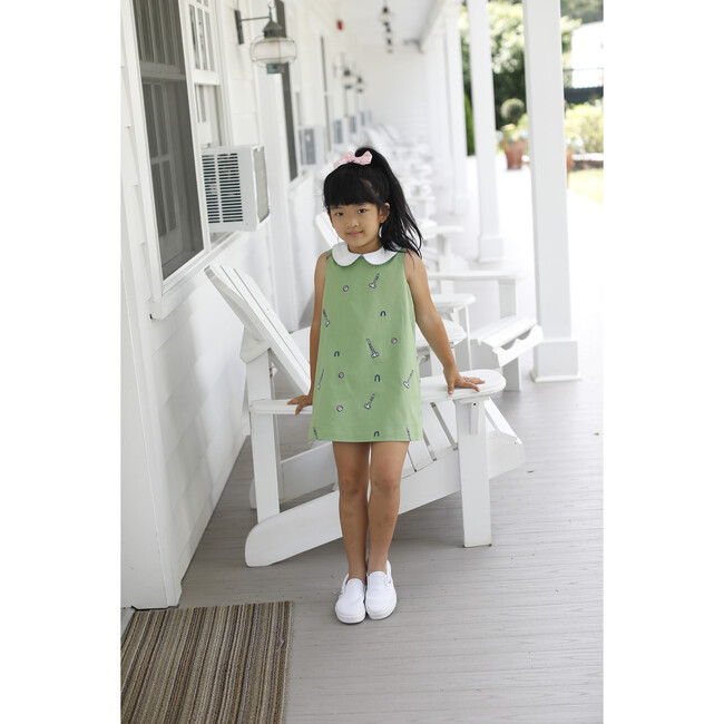 Maddie Dress Croquet Embroidery, Croquets on Meadow Green