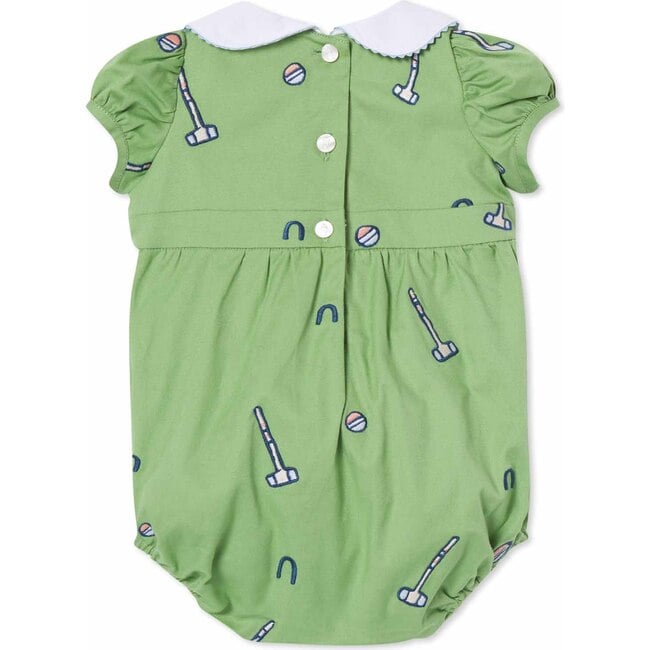 Juniper Bubble Croquet Embroidery, Croquets on Meadow Green - Onesies - 3