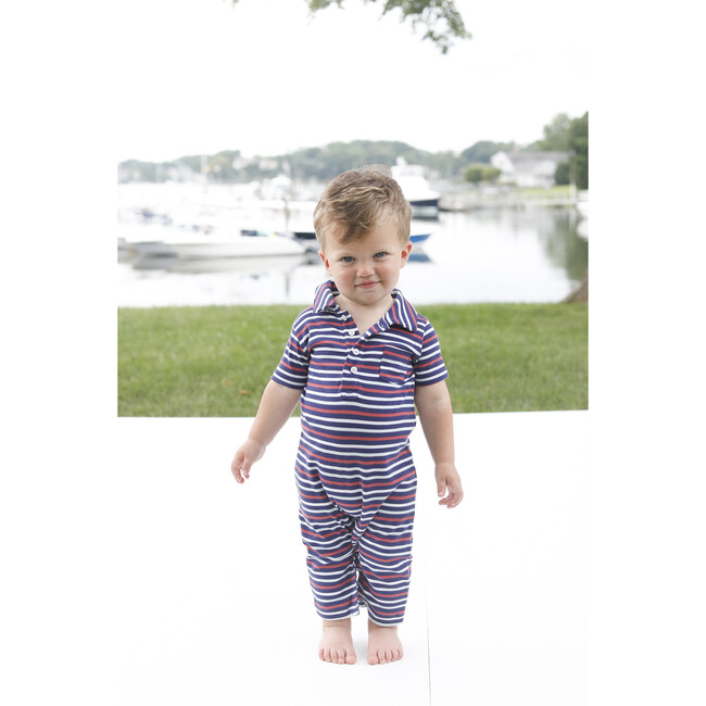 Short Sleeve Robbie Romper East Beach Stripe, East Beach Stripe - Rompers - 2