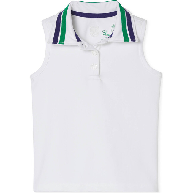 Terra Tennis Sports Performance Sleeveless Polo, Bright White - Polo Shirts - 1