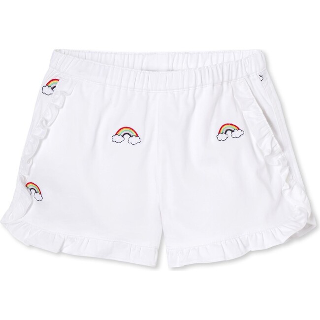 Milly Short, Rainbow Embroidery on Bright White