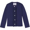 Rebecca Ruffle Cardigan Solid, Blue Ribbon - Sweaters - 1 - thumbnail