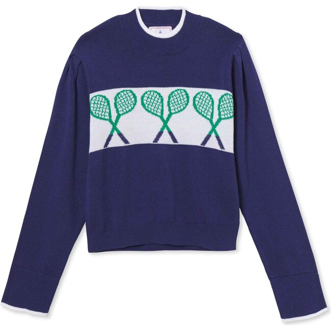 Darby Tennis Sweater, Blue Ribbon