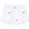Milly Short, Rainbow Embroidery on Bright White - Shorts - 2