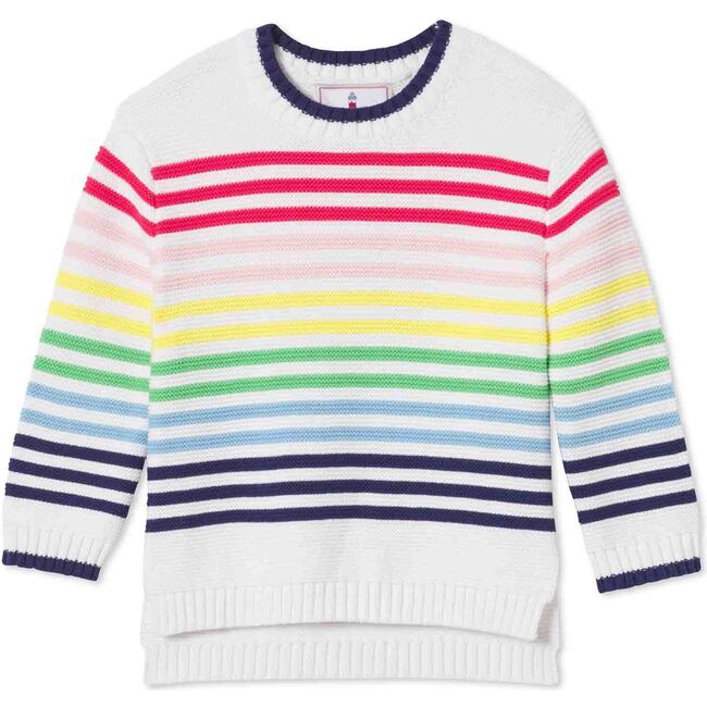 Ella Relaxed Rainbow Sweater, Bright White