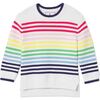 Ella Relaxed Rainbow Sweater, Bright White - Sweaters - 1 - thumbnail