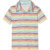 Short Sleeve Hayden Polo Painted Rainbow Stripe, Watercolor Rainbow Stripe - Polo Shirts - 1 - thumbnail