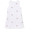 Piper Scallop Shift Dress, Rainbow Embroidery on Bright White - Dresses - 1 - thumbnail