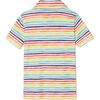 Short Sleeve Hayden Polo Painted Rainbow Stripe, Watercolor Rainbow Stripe - Polo Shirts - 3