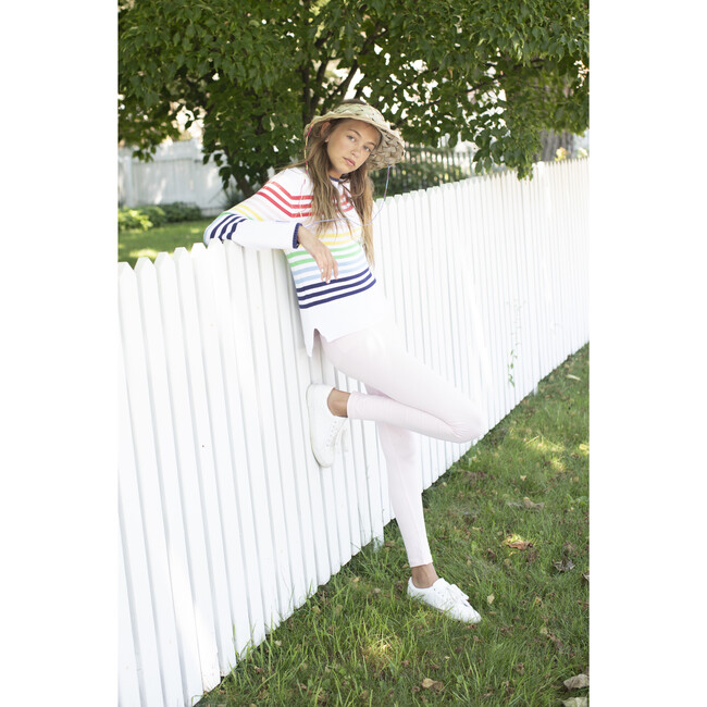 Ella Relaxed Rainbow Sweater, Bright White - Sweaters - 4