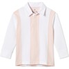 Rowan Vertical Stripe Rugby Top, Cloud Pink - Shirts - 1 - thumbnail