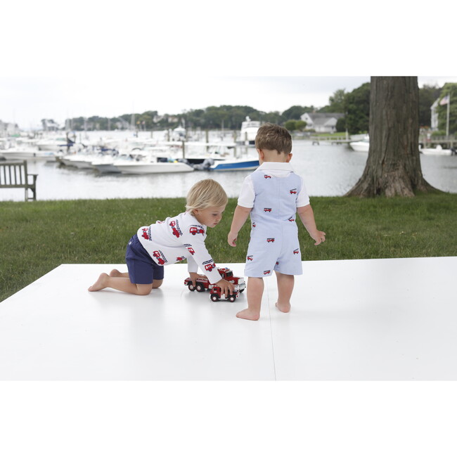 James Shortall Firetruck Embroidery, Nantucket Breeze - Overalls - 3