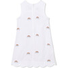Piper Scallop Shift Dress, Rainbow Embroidery on Bright White - Dresses - 3