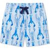Andrew Pull on Short Gingham Lobsters Print, Blue - Shorts - 1 - thumbnail