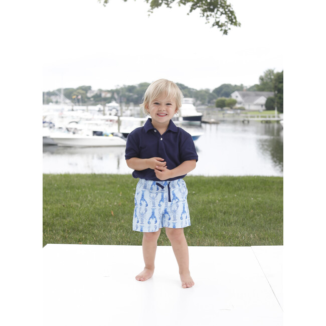 Andrew Pull on Short Gingham Lobsters Print, Blue - Shorts - 2