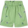 Dylan Short Croquet Embroidery, Croquets on Meadow Green - Shorts - 1 - thumbnail