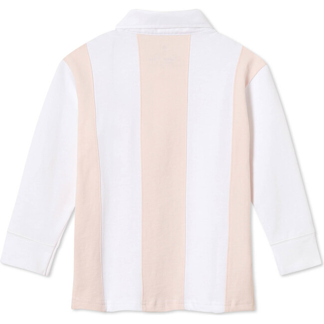 Rowan Vertical Stripe Rugby Top, Cloud Pink - Shirts - 4