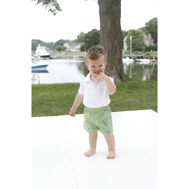 Dylan Short Croquet Embroidery, Croquets on Meadow Green - Shorts - 2