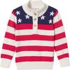 Scott American Flag Sweater, Cannoli Cream - Sweaters - 1 - thumbnail