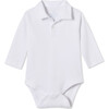 Long Sleeve Hayes Polo Onesie Solid, Bright White - Onesies - 1 - thumbnail