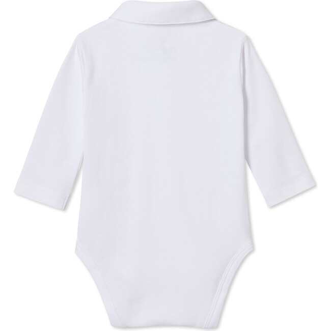 Long Sleeve Hayes Polo Onesie Solid, Bright White - Onesies - 2