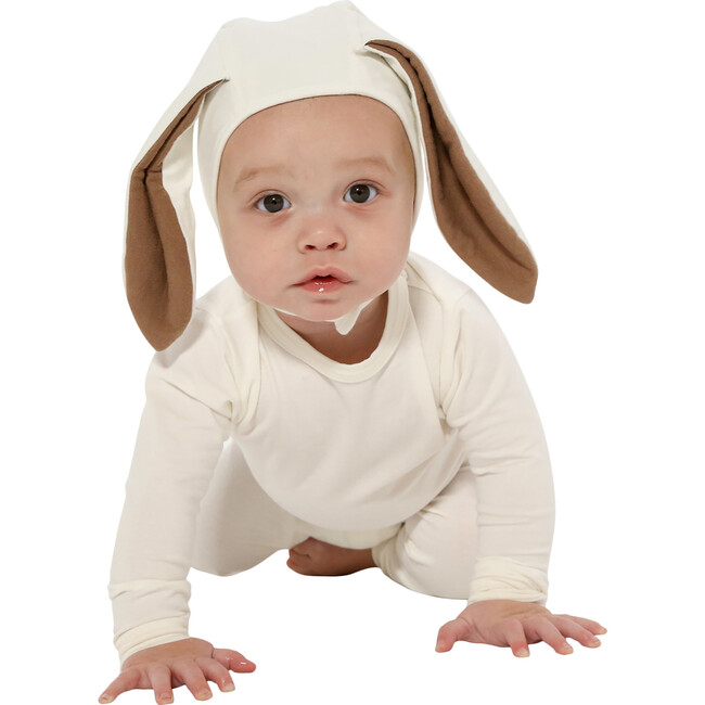 Organic Ivory Bunny Pajama with Bonnet & Tail