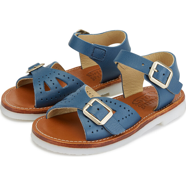 Pearl Sandal, Ocean Blue Leather