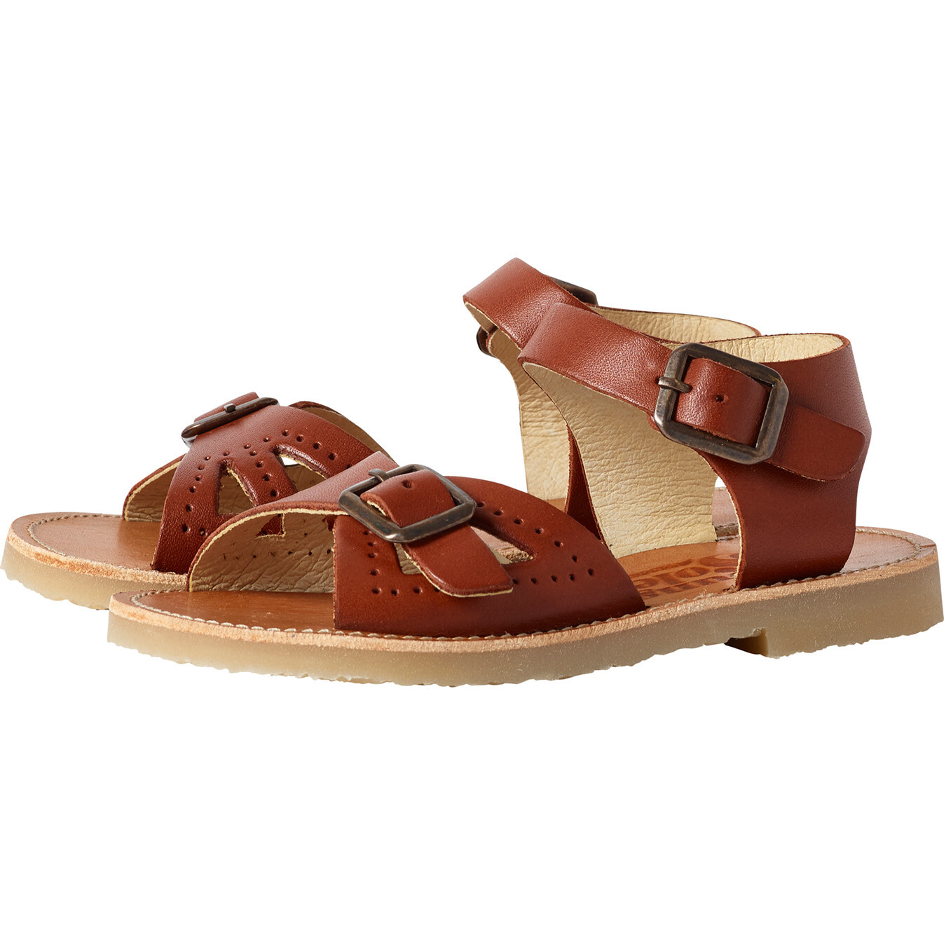 Pearl Sandal Chestnut, Brown Leather - Sandals - 1