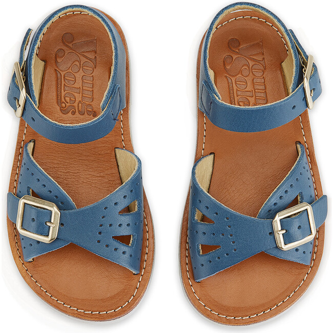 Pearl Sandal, Ocean Blue Leather - Sandals - 3