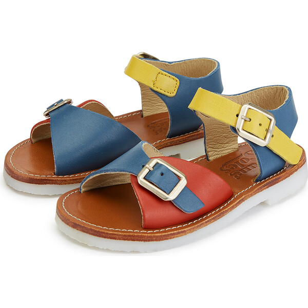 Sonny Sandal, Multi-Block Retro Leather - Young Soles Shoes | Maisonette