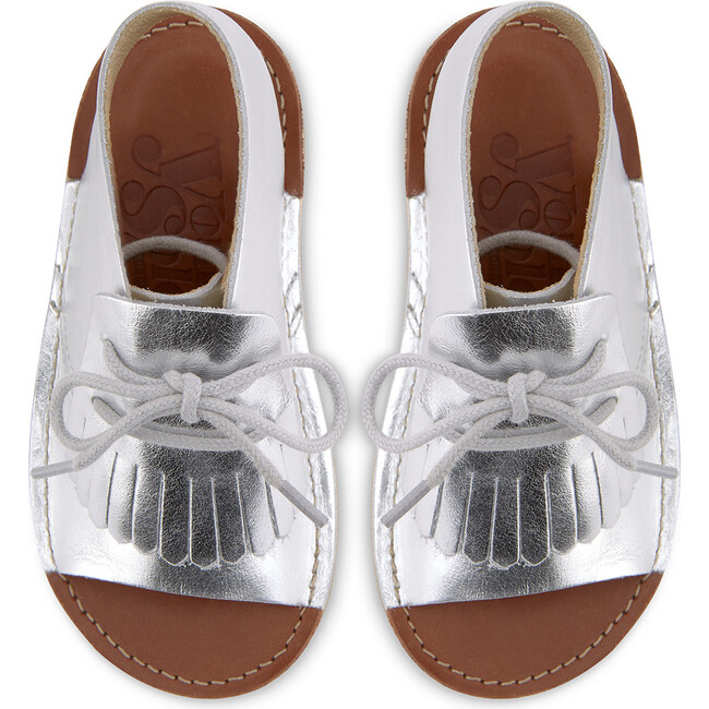 Agnes Boot Sandal, Silver Leather - Sandals - 4