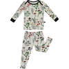Bamboo Two Piece Pajamas, Botanical - Pajamas - 1 - thumbnail