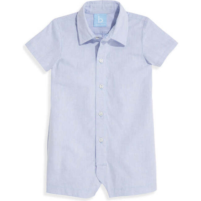 Aaron Romper, Blue Chambray