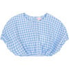 Greta Gingham Top, Sky Blue - Blouses - 1 - thumbnail