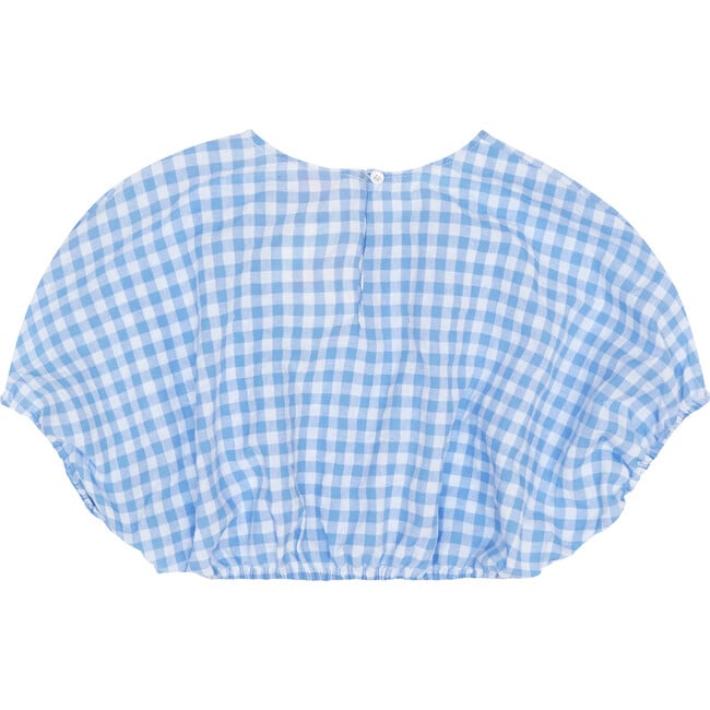 Greta Gingham Top, Sky Blue - Blouses - 2