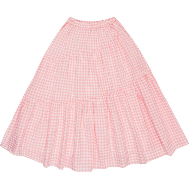 Greta Gingham Skirt, Peach - Skirts - 2