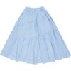 Greta Gingham Skirt, Sky Blue - Skirts - 2